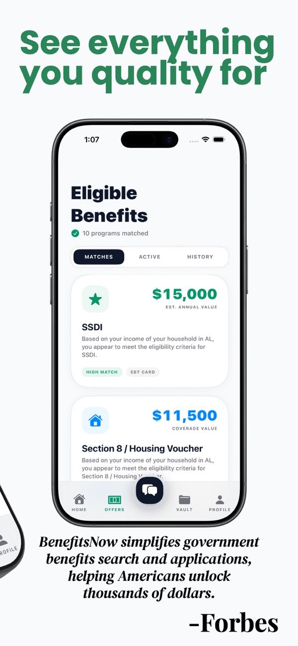 BenefitsNow app screen