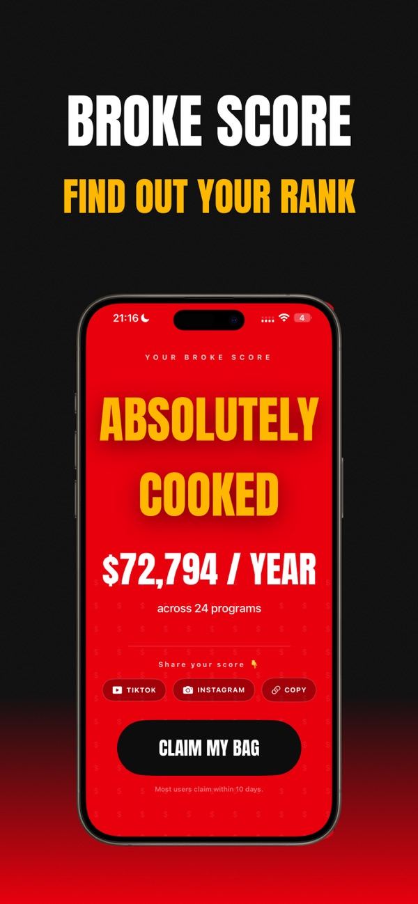 Broke: Cash Exploits app screen